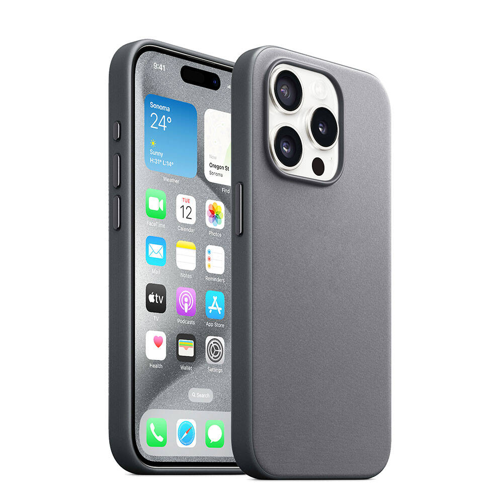Apple iPhone 15 Pro Max Kılıf NXXA Magsafe Şarj Özellikli Mikro Fiber Optimal Kapak-Gri