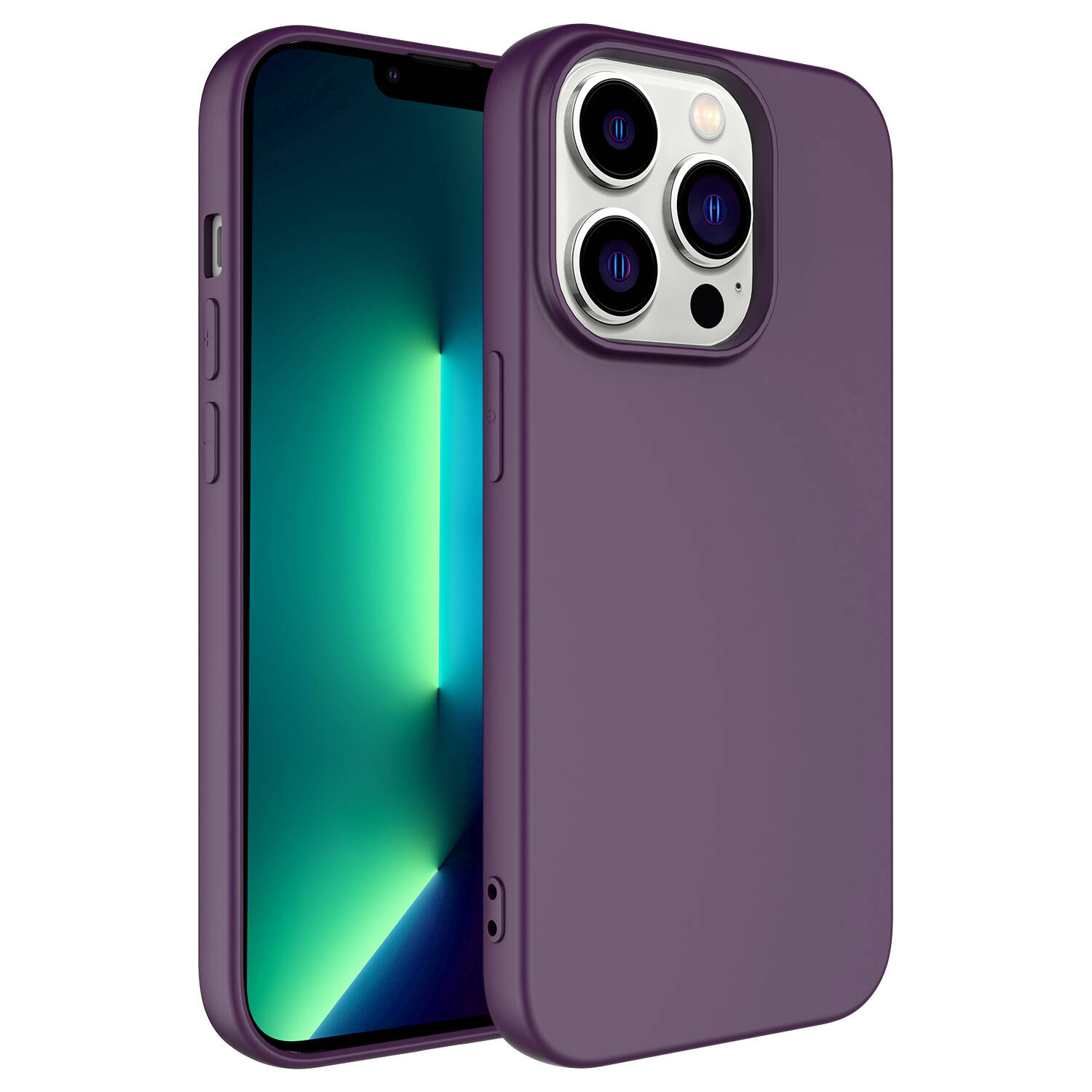 iPhone 14 Pro Uyumlu NXXA Kamera Korumalı Mara LaAAKan Kapak-Koyu Mor