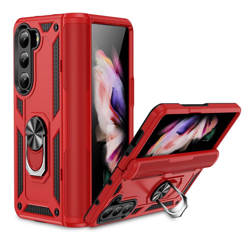 Galaxy Z Fold 5 Kılıf NXXA Vega Kapak-Kırmızı