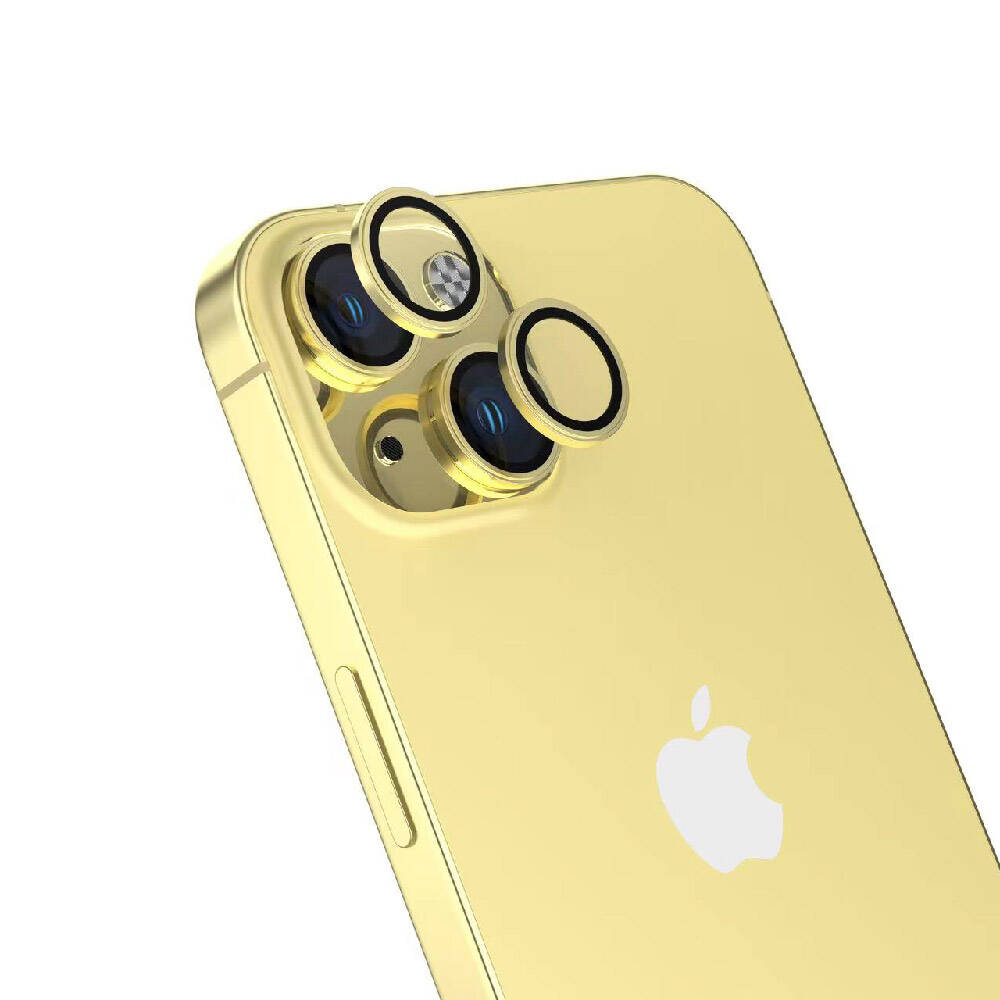 iPhone 15 Uyumlu NXXA CL-15 Parmak İzi Bırakmayan Anti-Reflective Kamera Lens Koruyucu-Sarı