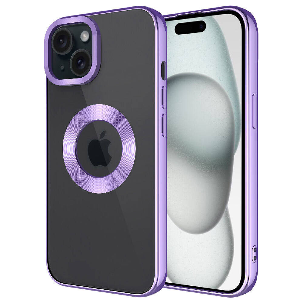 Apple iPhone 15 Kılıf Kamera Korumalı Logo Gösteren NXXA Omega Kapak-Lila