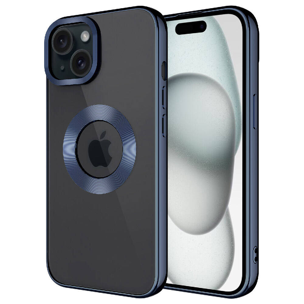iPhone 15 Uyumlu Kamera Korumalı Logo Gösteren NXXA Omega Kapak-Lacivert