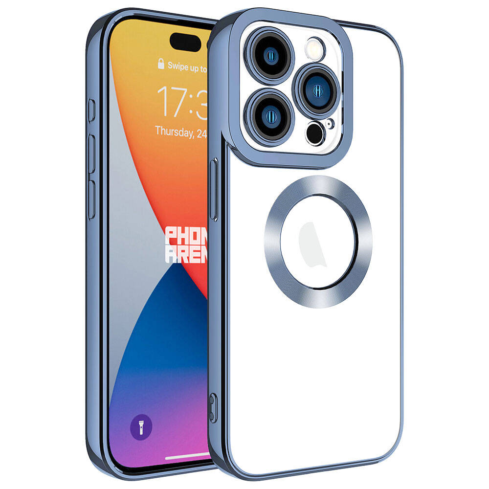 iPhone 15 Pro Max Uyumlu Kamera Korumalı Logo Gösteren NXXA Omega Kapak-Sierra Mavi