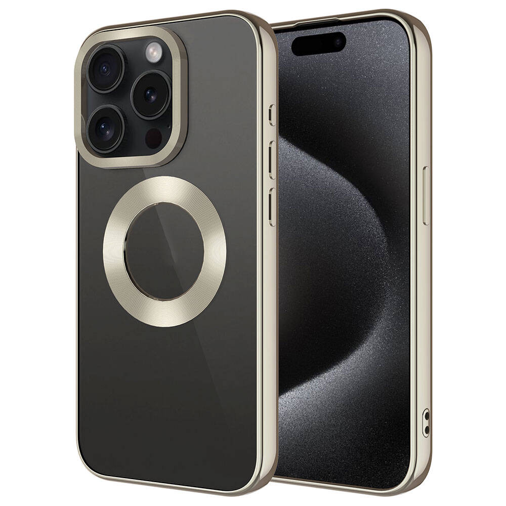 iPhone 15 Pro Uyumlu Tek Kamera Çerçeveli Logo Gösteren NXXA Omega Kapak-Titanyum