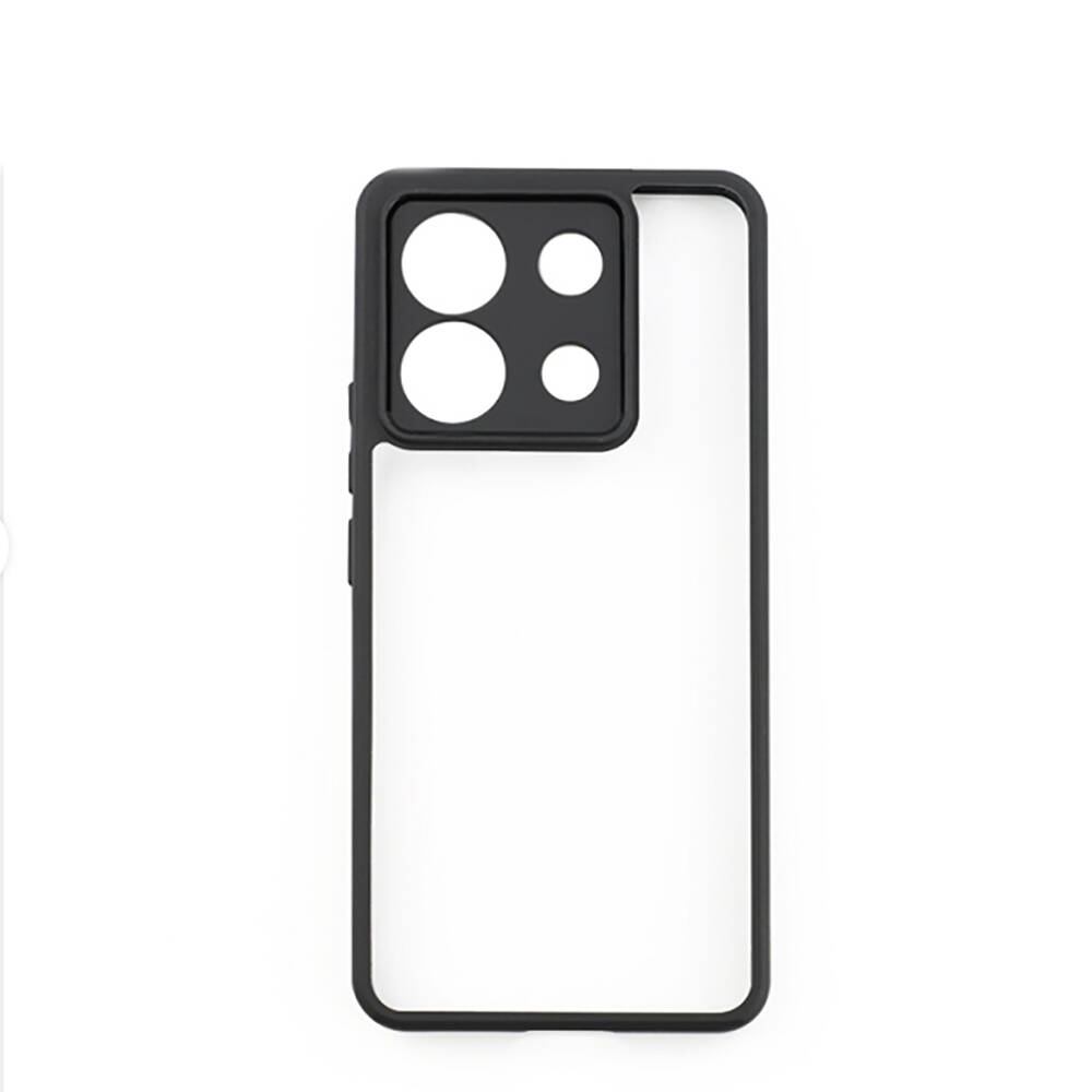 Xiaomi Redmi Note 13 Pro 5G Kılıf Kamera Korumalı Şeffaf Arka Yüzey NXXA New Roll Kapak-Siyah