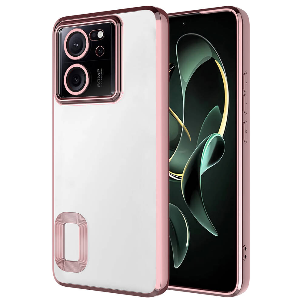 Xiaomi Mi 13T Kılıf Kamera Korumalı Logo Gösteren NXXA Omega Kapak-Rose Gold
