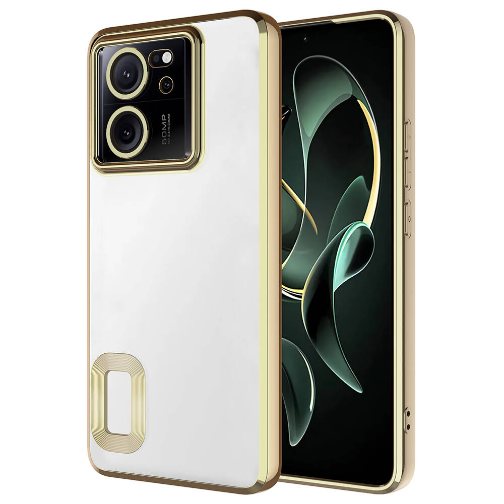 Xiaomi Mi 13T Kılıf Kamera Korumalı Logo Gösteren NXXA Omega Kapak-Gold