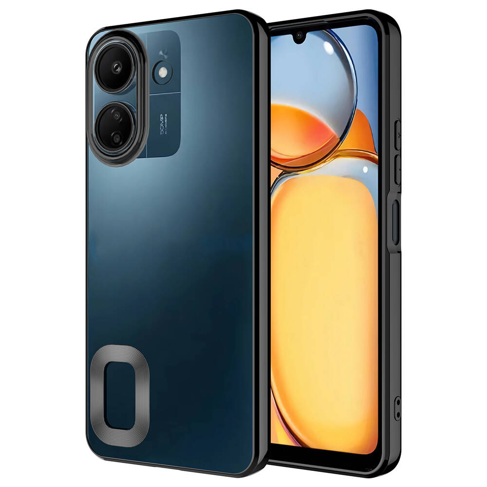 Xiaomi Redmi 13C Kılıf Kamera Korumalı Logo Gösteren NXXA Omega Kapak-Siyah