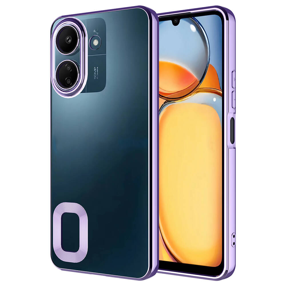 Xiaomi Redmi 13C Kılıf Kamera Korumalı Logo Gösteren NXXA Omega Kapak-Lila