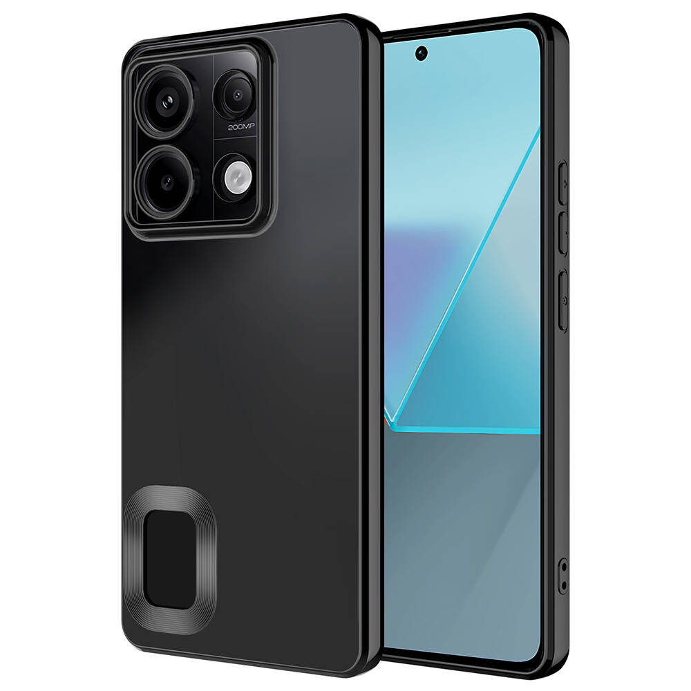 Xiaomi Redmi Note 13 Pro 5G Kılıf Kamera Korumalı Logo Gösteren NXXA Omega Kapak-Siyah