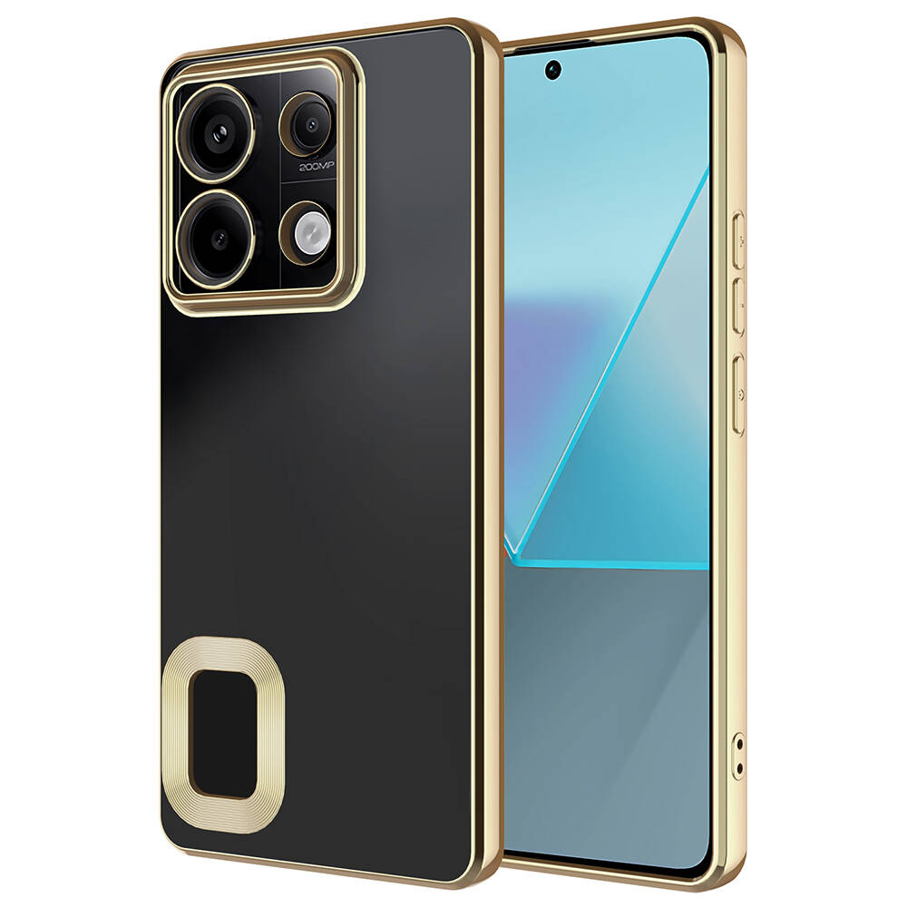 Xiaomi Redmi Note 13 Pro 5G Kılıf Kamera Korumalı Logo Gösteren NXXA Omega Kapak-Gold