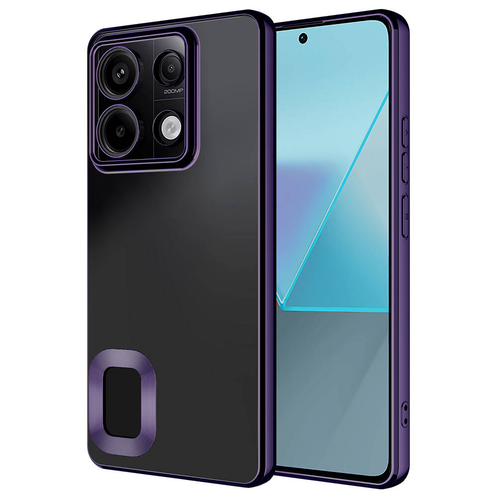 Xiaomi Redmi Note 13 Pro 5G Kılıf Kamera Korumalı Logo Gösteren NXXA Omega Kapak-Derin Mor