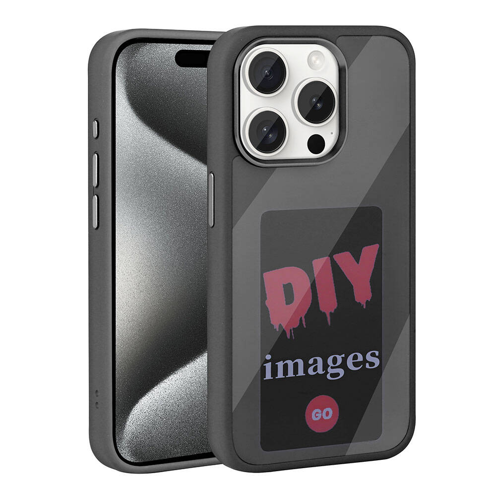 Apple iPhone 15 Pro Max Kılıf Ekranı Yansıtan NXXA Akıllı NFC Kapak-Siyah