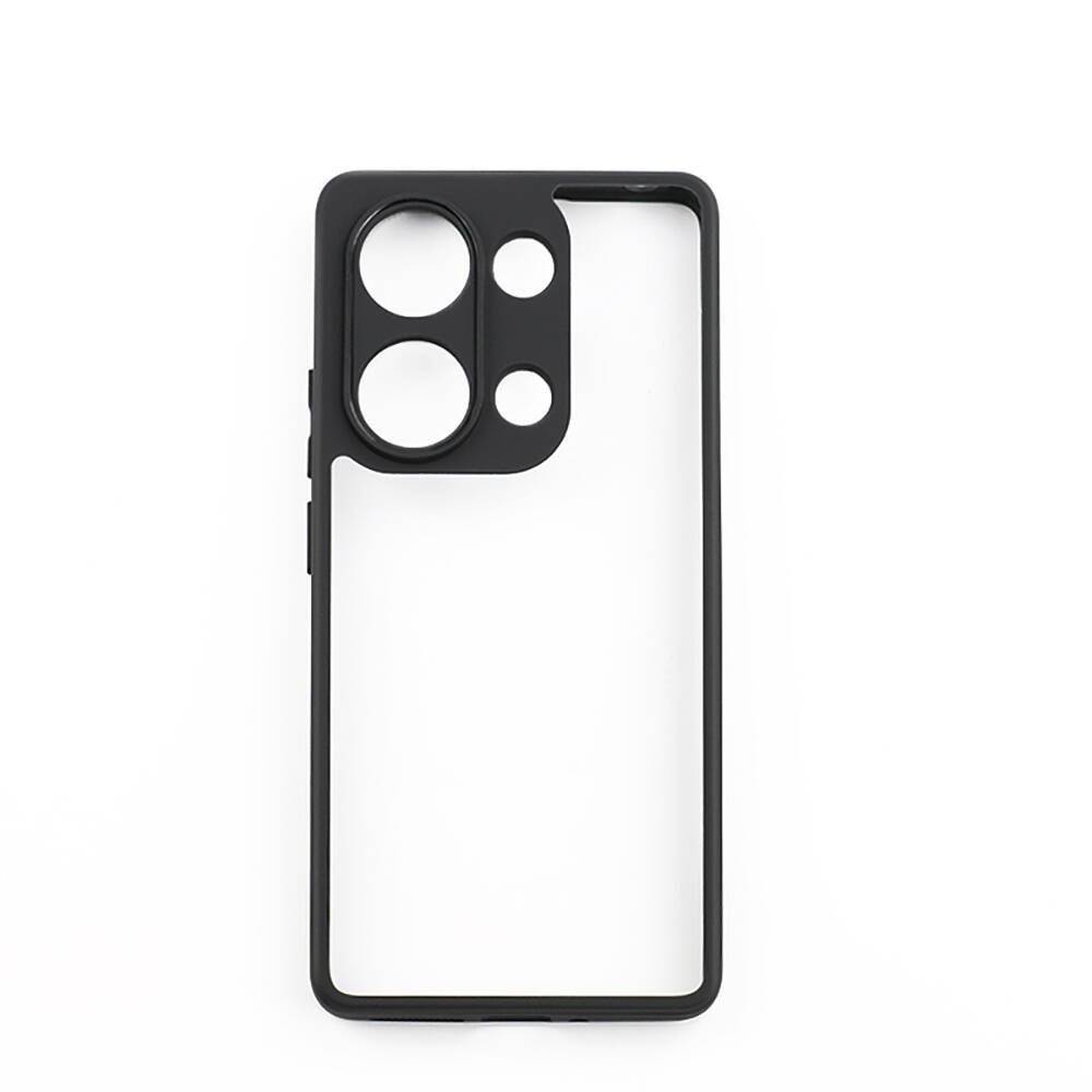 Xiaomi Redmi Note 13 Pro 4G Kılıf Kamera Korumalı Şeffaf Arka Yüzey NXXA New Roll Kapak-Siyah