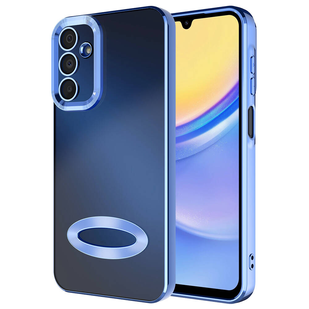 Galaxy A15 Kılıf Kamera Korumalı Logo Gösteren NXXA Omega Kapak-Sierra Mavi