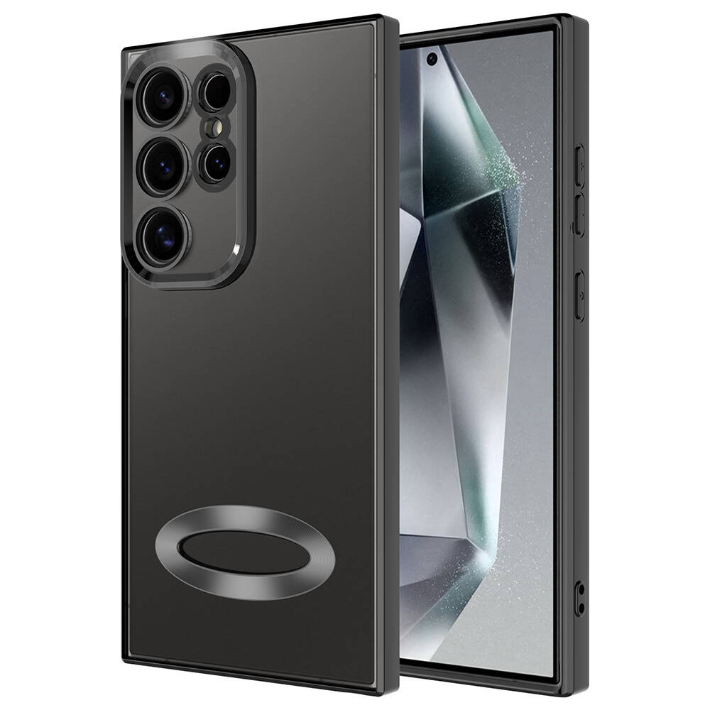 Galaxy S24 Ultra Kılıf Kamera Korumalı Logo Gösteren NXXA Omega Kapak-Siyah