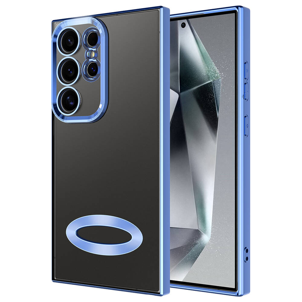 Galaxy S24 Ultra Kılıf Kamera Korumalı Logo Gösteren NXXA Omega Kapak-Sierra Mavi