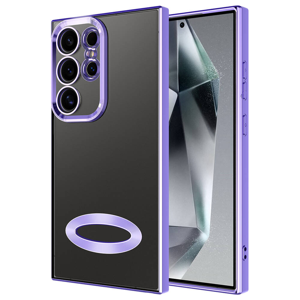 Galaxy S24 Ultra Kılıf Kamera Korumalı Logo Gösteren NXXA Omega Kapak-Lila