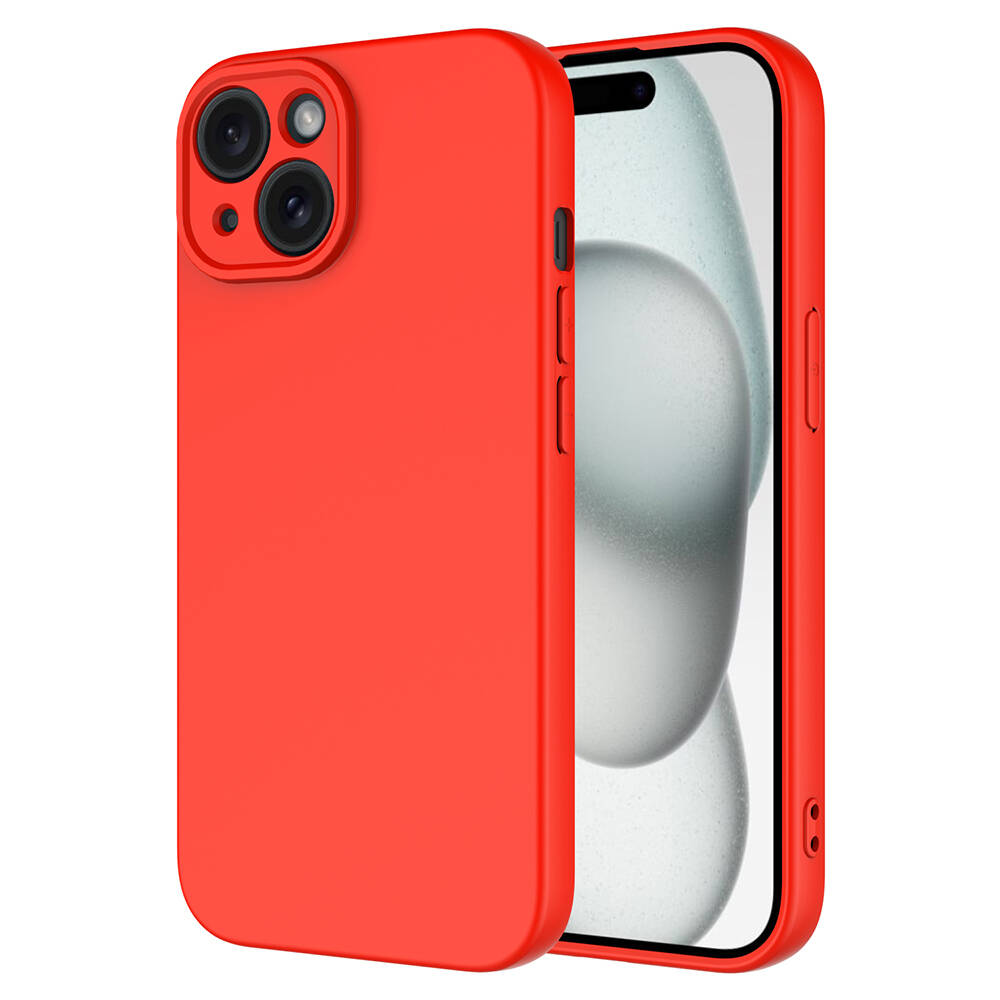 Apple iPhone 15 Plus Kılıf NXXA Mara LaAAKan Kapak-Kırmızı