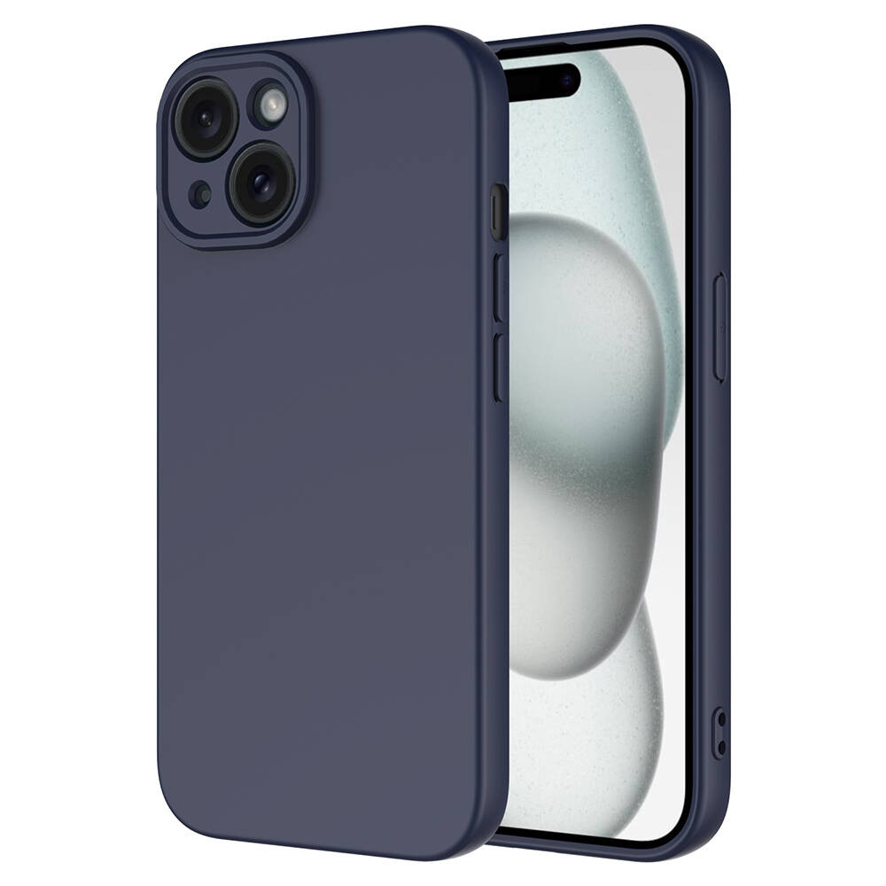 Apple iPhone 15 Plus Kılıf NXXA Mara LaAAKan Kapak-Lacivert