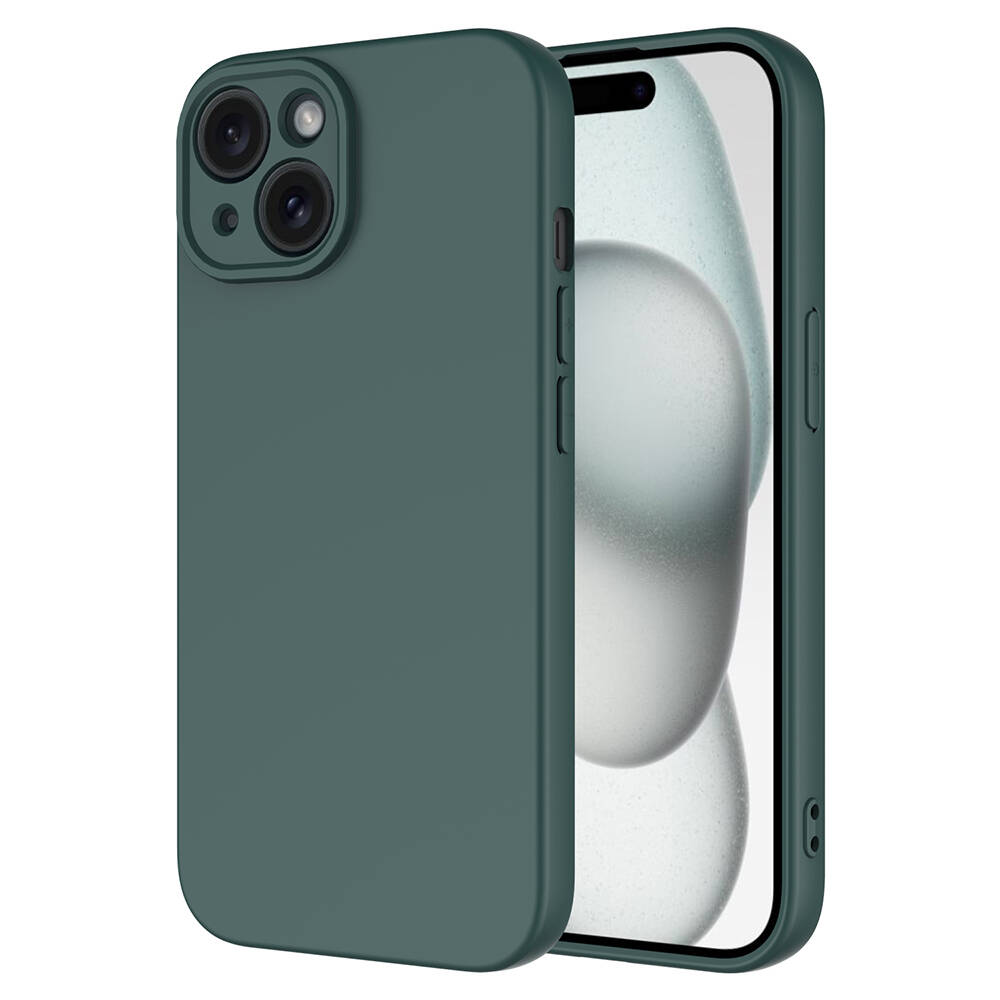 Apple iPhone 15 Plus Kılıf NXXA Mara LaAAKan Kapak-Koyu Yeşil