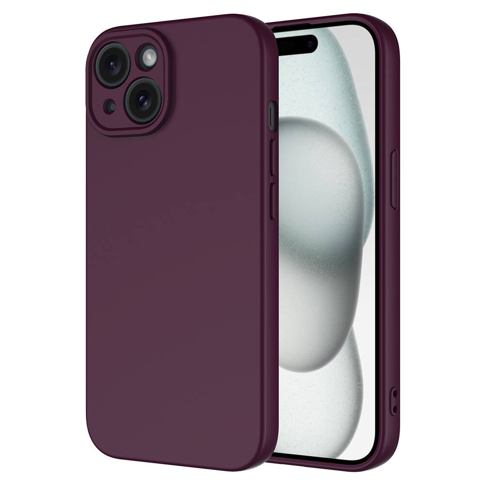 Apple iPhone 15 Plus Kılıf NXXA Mara LaAAKan Kapak-Koyu Mor