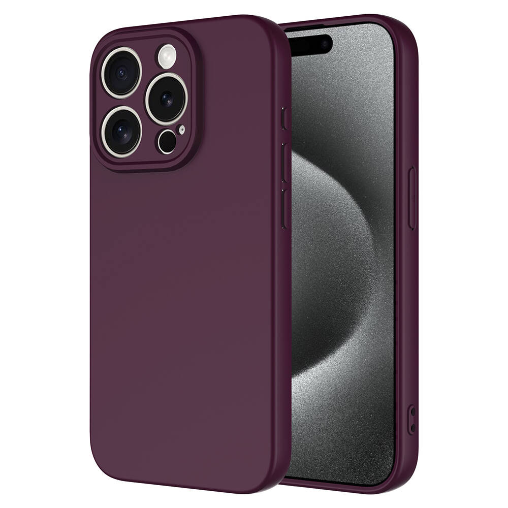 Apple iPhone 15 Pro Kılıf NXXA Mara LaAAKan Kapak-Koyu Mor