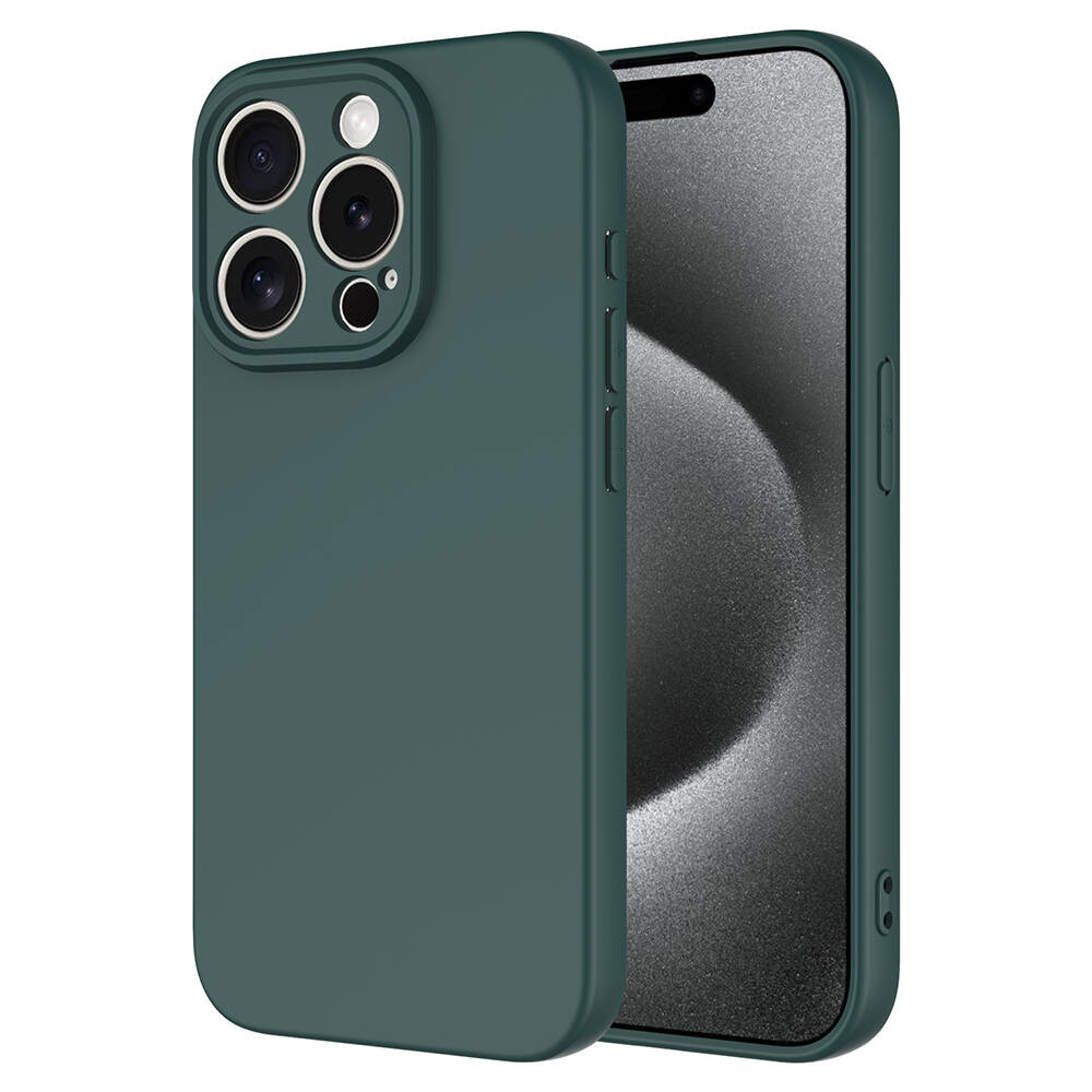 Apple iPhone 15 Pro Max Kılıf NXXA Mara LaAAKan Kapak-Koyu Yeşil
