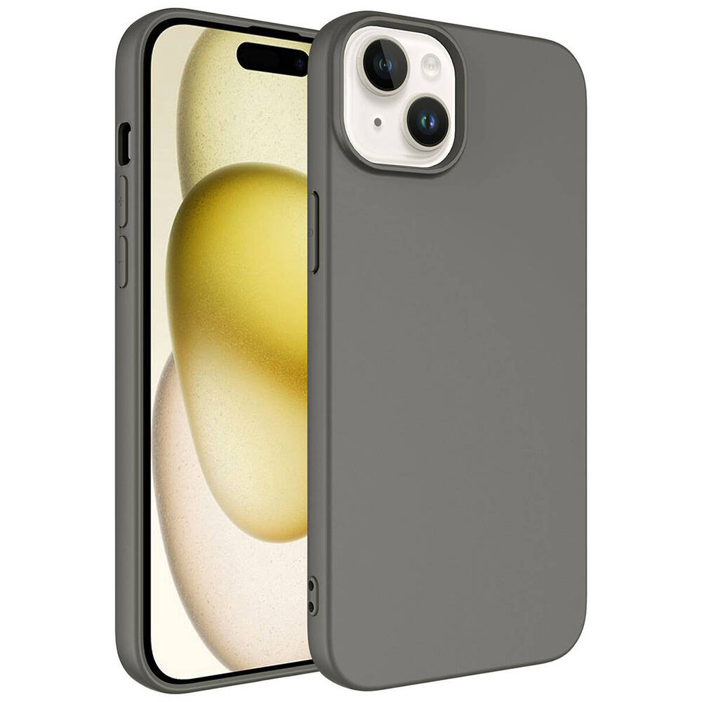 Apple iPhone 15 Plus Kılıf NXXA LSR LaAAKan Kapak-Titanyum