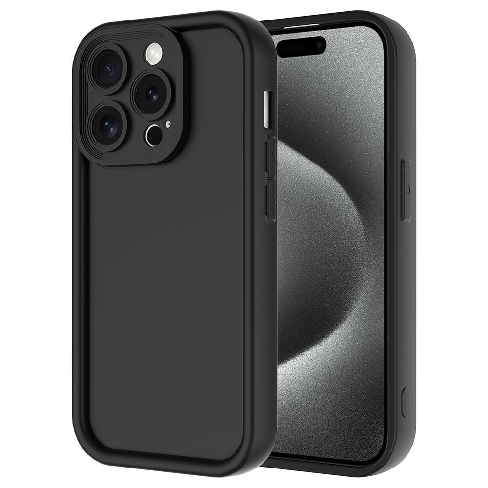 Apple iPhone 15 Pro Kılıf Kamera Korumalı NXXA Ananas Kapak-Siyah