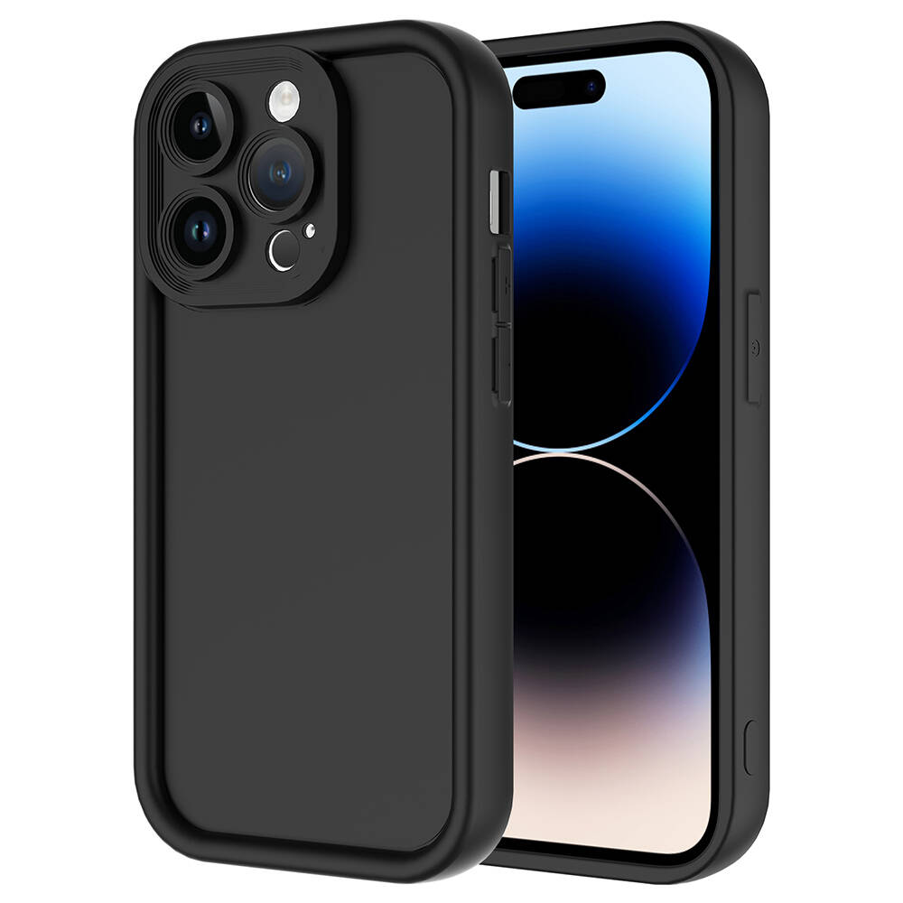 Apple iPhone 14 Pro Max Kılıf Kamera Korumalı NXXA Ananas Kapak-Siyah