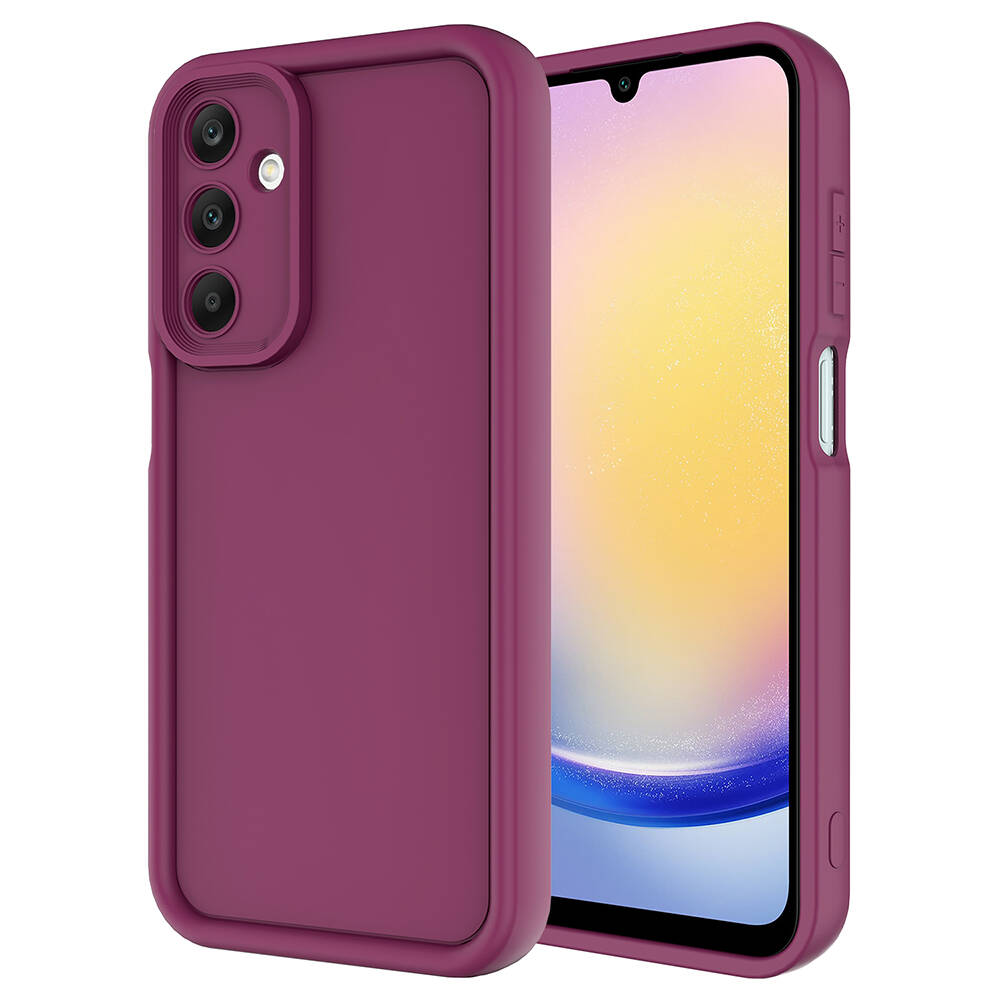 Galaxy A25 Kılıf Kamera Korumalı NXXA Ananas Kapak-Mürdüm