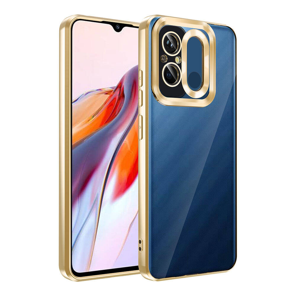 Xiaomi Redmi 12C Kılıf Kamera Korumalı Logo Gösteren NXXA Omega Kapak-Gold