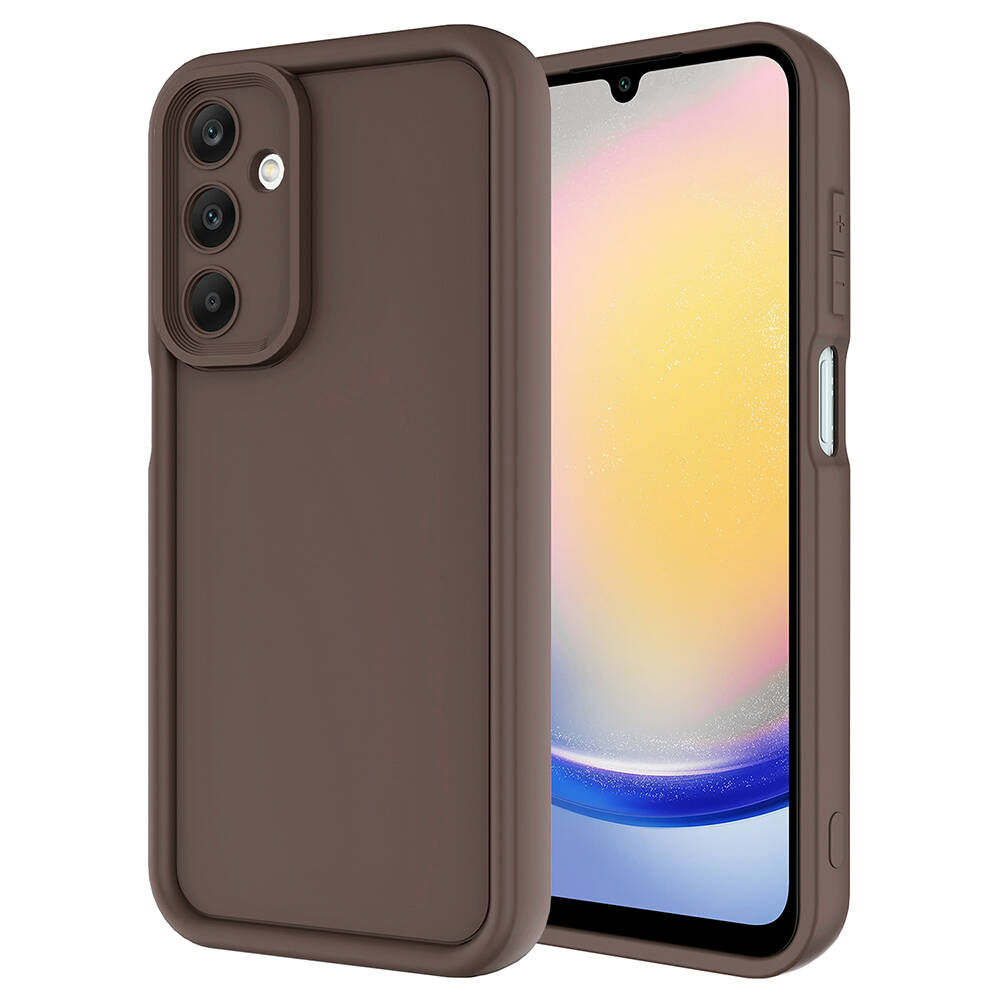 Galaxy A25 Kılıf Kamera Korumalı NXXA Ananas Kapak-Kahverengi
