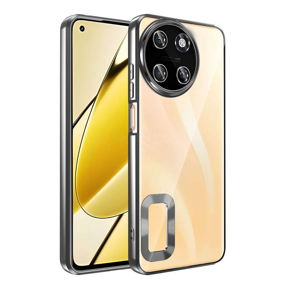 Realme 11 4G Kılıf Kamera Korumalı Logo Gösteren NXXA Omega Kapak-Siyah