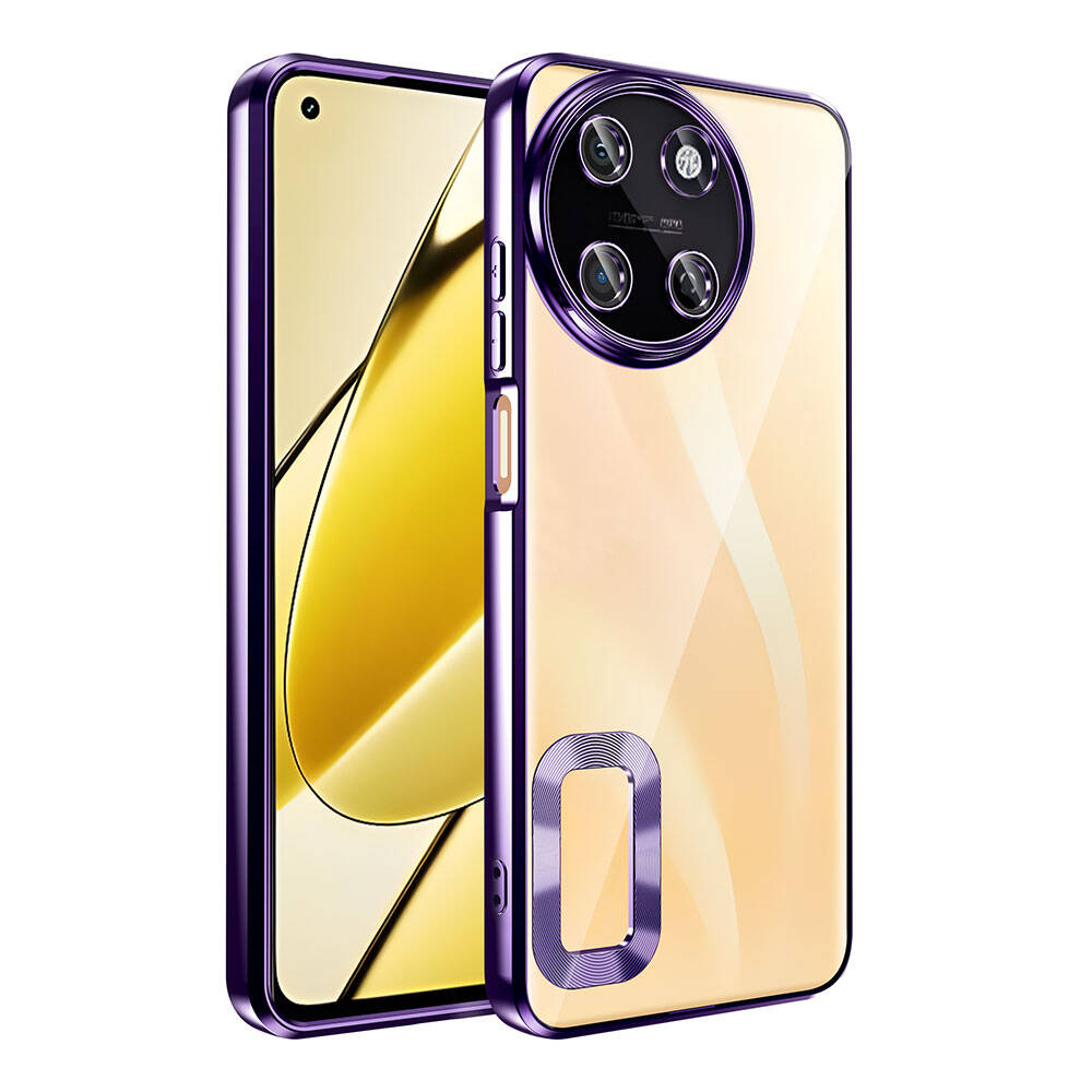 Realme 11 4G Kılıf Kamera Korumalı Logo Gösteren NXXA Omega Kapak-Derin Mor