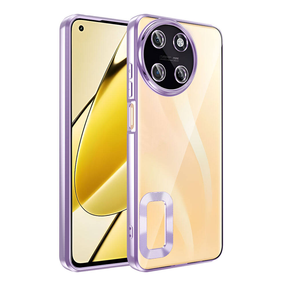 Realme 11 4G Kılıf Kamera Korumalı Logo Gösteren NXXA Omega Kapak-Lila
