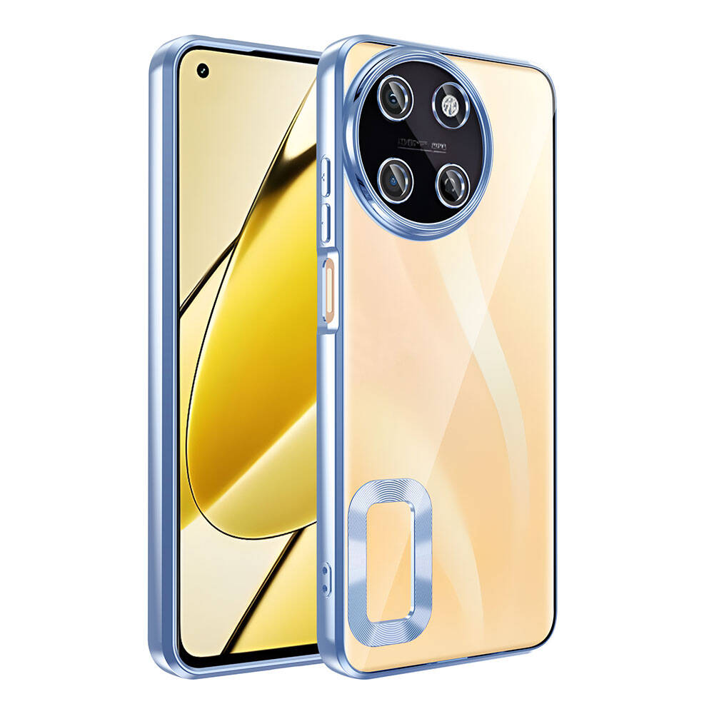 Realme 11 4G Kılıf Kamera Korumalı Logo Gösteren NXXA Omega Kapak-Sierra Mavi