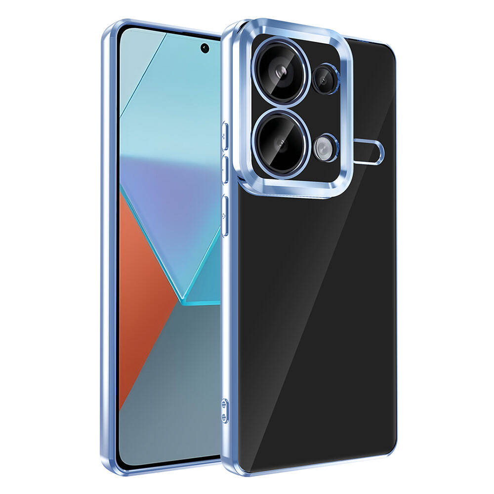 Xiaomi Redmi Note 13 Pro 4G Kılıf Kamera Korumalı Logo Gösteren NXXA Omega Kapak-Sierra Mavi