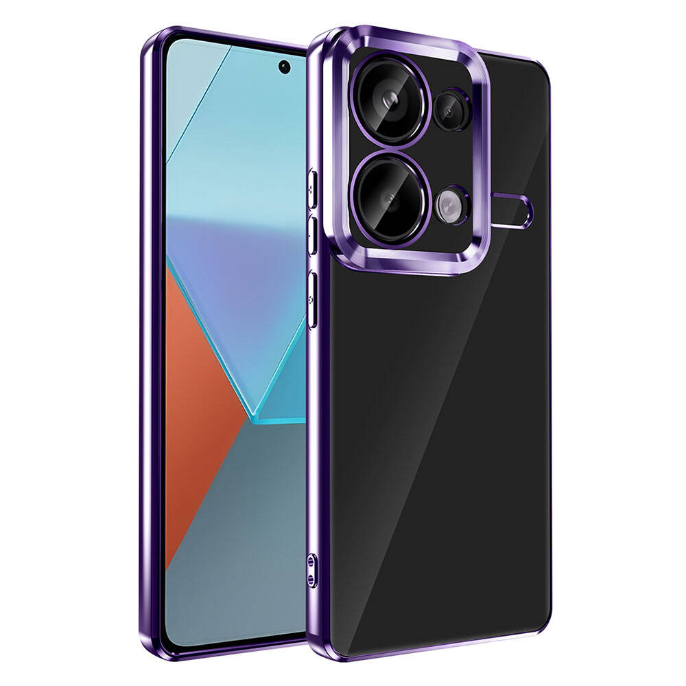 Xiaomi Redmi Note 13 Pro 4G Kılıf Kamera Korumalı Logo Gösteren NXXA Omega Kapak-Derin Mor