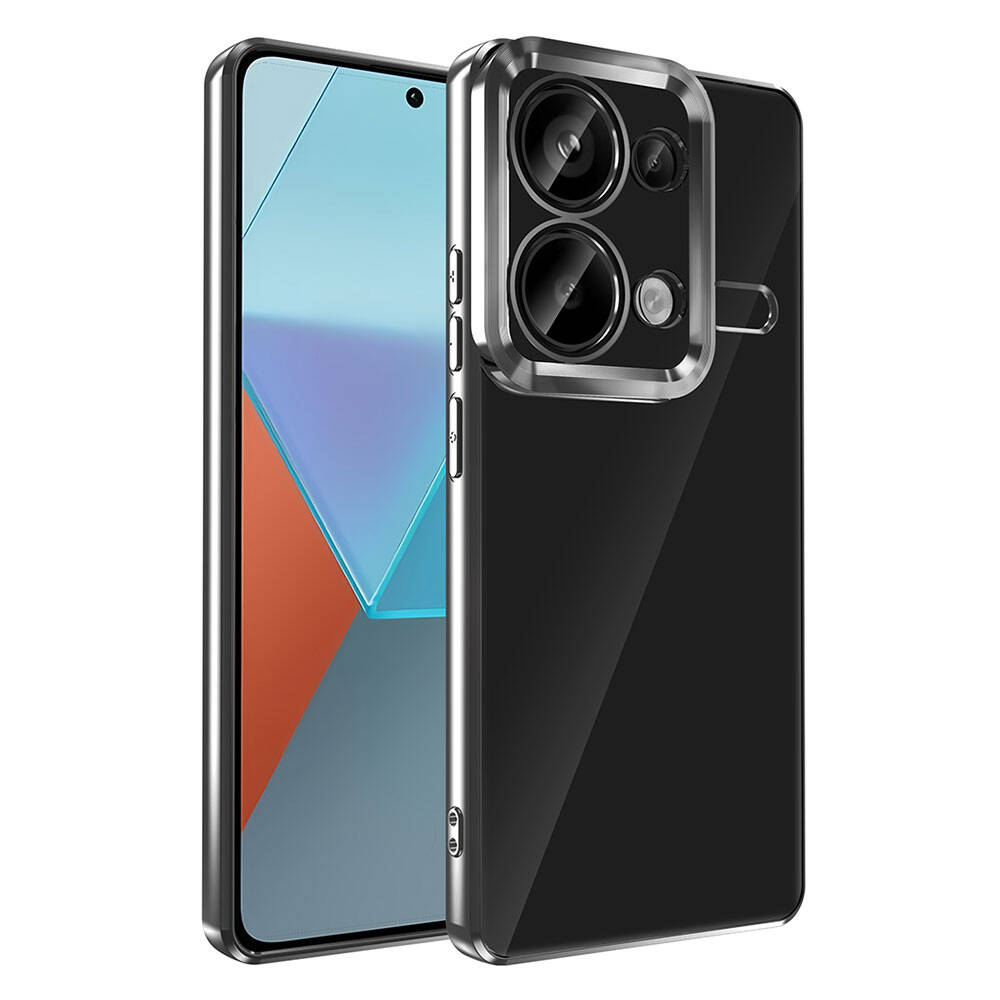 Xiaomi Redmi Note 13 Pro 4G Kılıf Kamera Korumalı Logo Gösteren NXXA Omega Kapak-Siyah