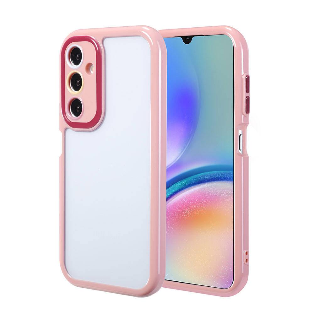 Galaxy A05S Kılıf Kamera Korumalı Renkli Kenar ve Çerçeve Tasarımlı NXXA Vitamin Kapak-Mürdüm
