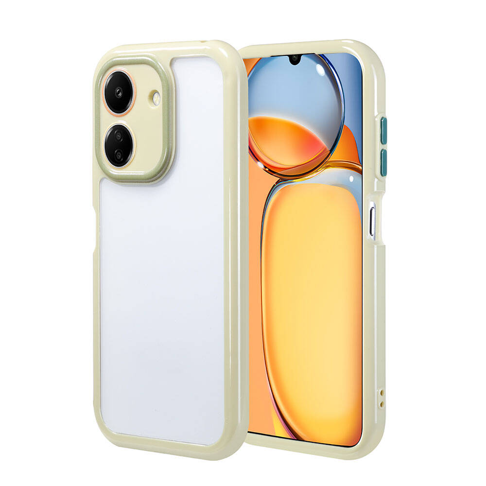 Xiaomi Poco C65 Kılıf Kamera Korumalı Renkli Kenar ve Çerçeve Tasarımlı NXXA Vitamin Kapak-Yeşil