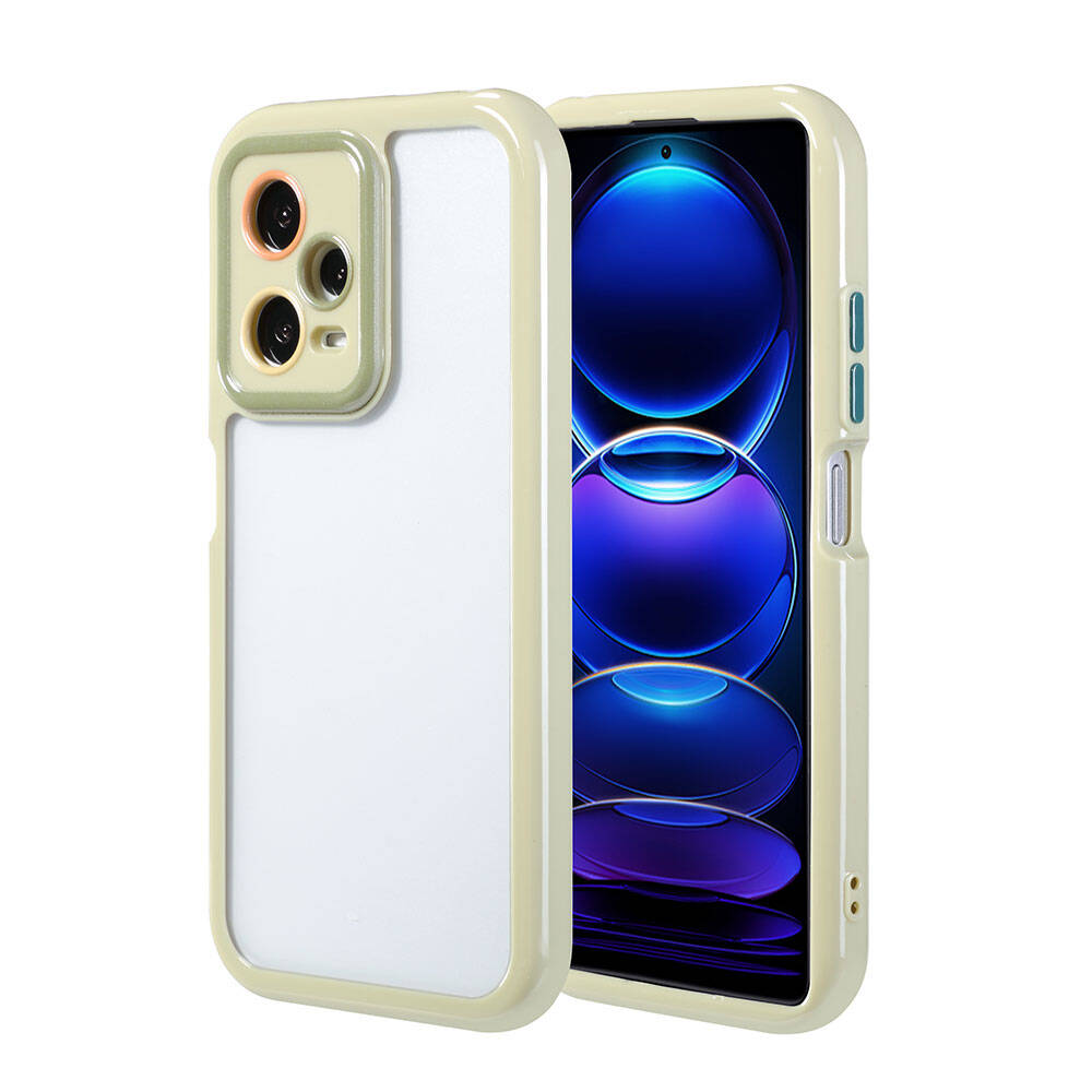 Xiaomi Redmi Note 12 Pro 5G Kılıf Kamera Korumalı Renkli Kenar ve Çerçeve Tasarımlı NXXA Vitamin Kapak-Yeşil