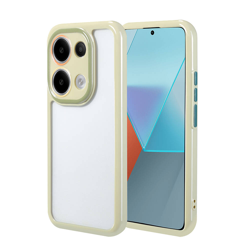 Xiaomi Redmi Note 13 Pro 4G Kılıf Kamera Korumalı Renkli Kenar ve Çerçeve Tasarımlı NXXA Vitamin Kapak-Yeşil