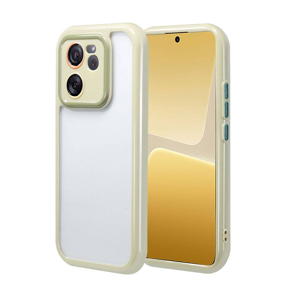 Xiaomi Mi 13T Kılıf Kamera Korumalı Renkli Kenar ve Çerçeve Tasarımlı NXXA Vitamin Kapak-Yeşil