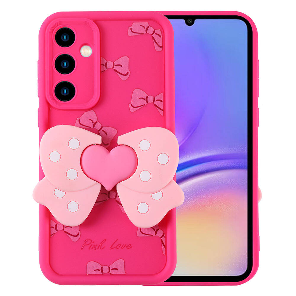 Galaxy A05S Kılıf Kamera Korumalı Figür Tasarımlı NXXA Kapya Kapak-Pembe Koyu