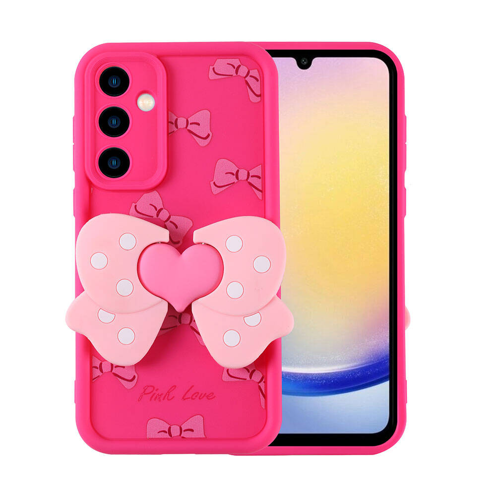 Galaxy A25 Kılıf Kamera Korumalı Figür Tasarımlı NXXA Kapya Kapak-Pembe Koyu