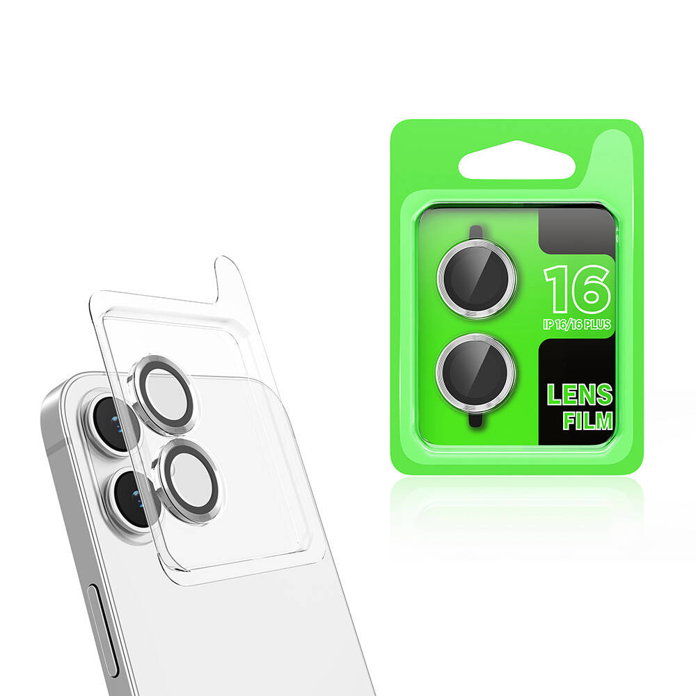 Apple iPhone 16 NXXA CL-07 Kamera Lens Koruyucu-Gümüş