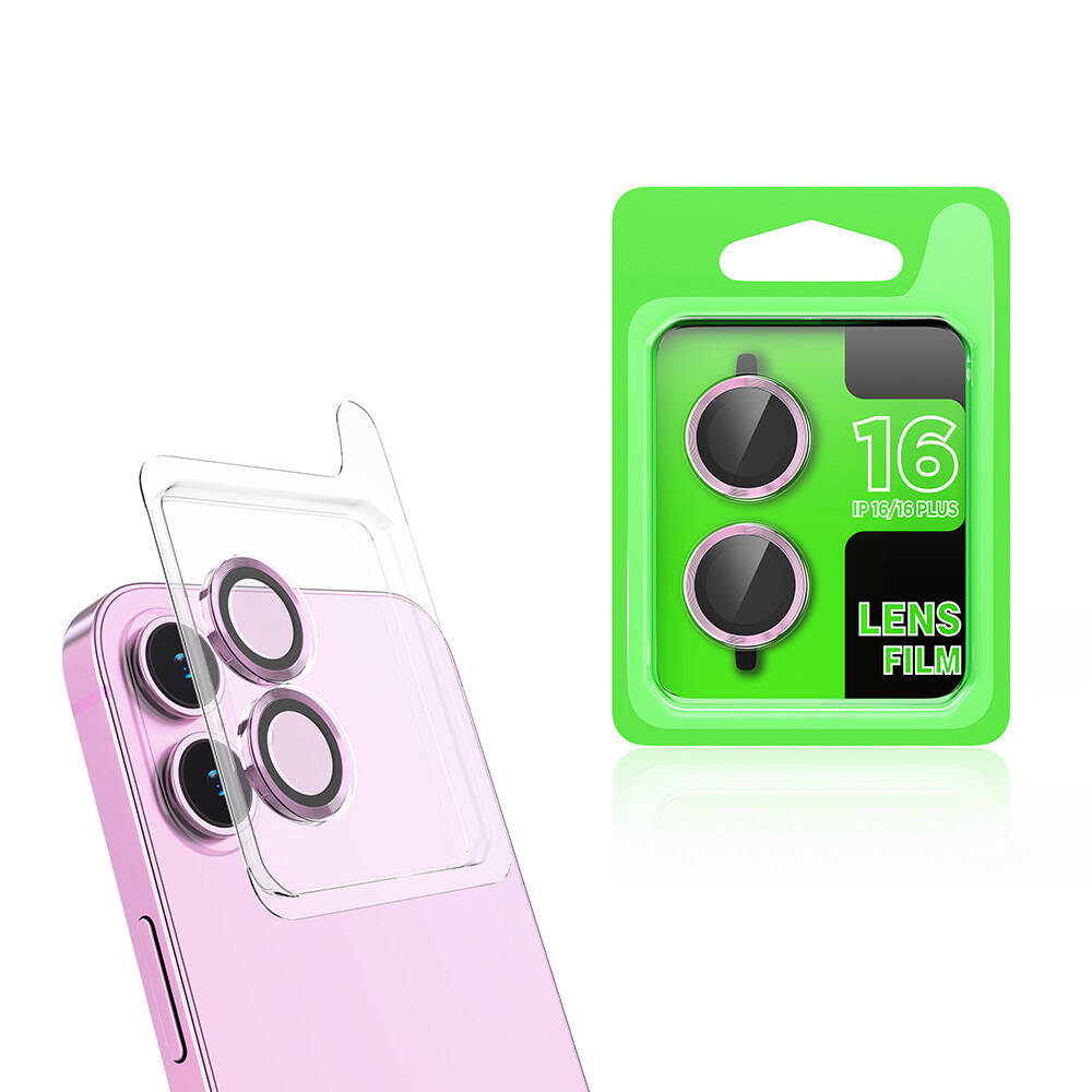 Apple iPhone 16 Plus NXXA CL-07 Kamera Lens Koruyucu-Pembe